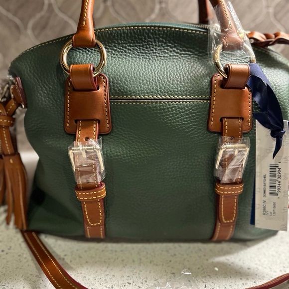 Dooney & Bourke Green and Tan Satchel - Picture 2 of 5